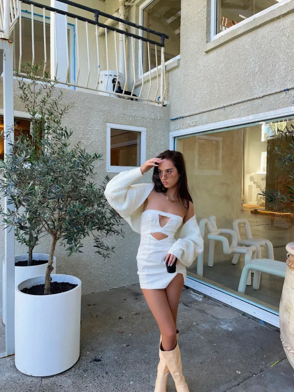 WINDSOR KNIT SHRUG WHITE - OUTCAST EXCLUSIVES sold by Outcast Clothing