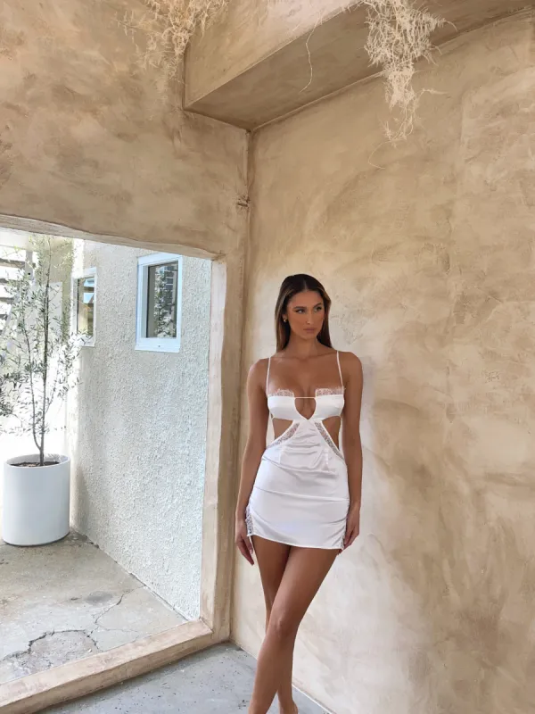 POLLY MINI DRESS WHITE - OUTCAST EXCLUSIVES sold by Outcast Clothing
