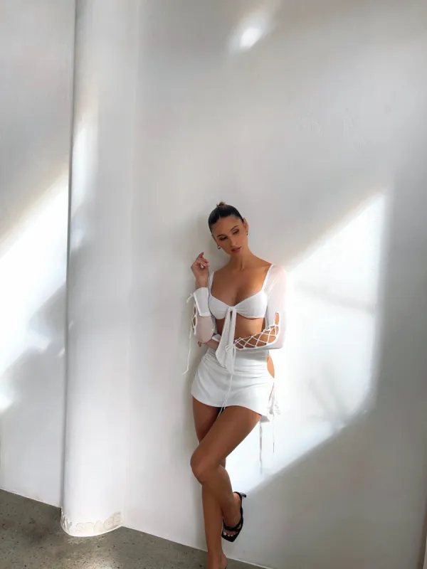 CINDY BABY DOLL MINI DRESS WHITE - OUTCAST EXCLUSIVES sold by Outcast Clothing