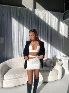 SASKIA CROP TOP WHITE - OUTCAST EXCLUSIVES sold by Outcast Clothing