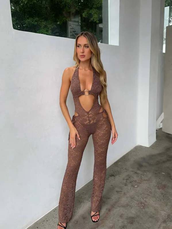 CHELSEA JUMPSUIT MOCHA sold by Outcast Clothing