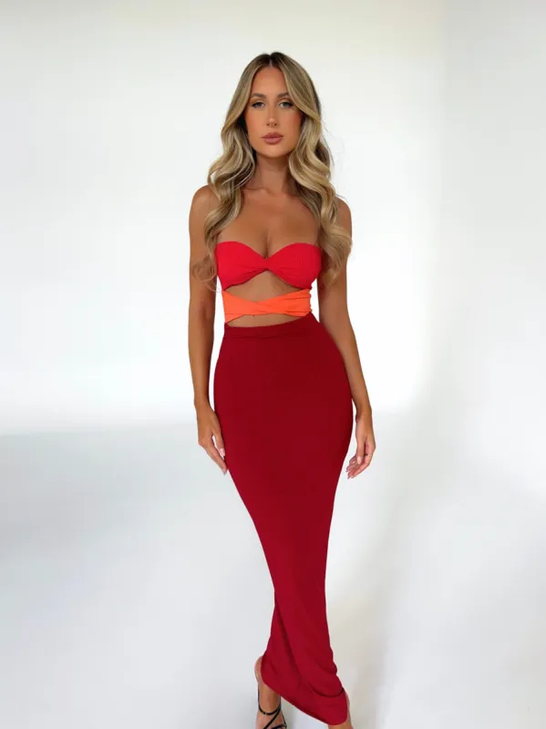 RUBY MAXI DRESS SANGRIA - OUTCAST EXCLUSIVES sold by Outcast Clothing