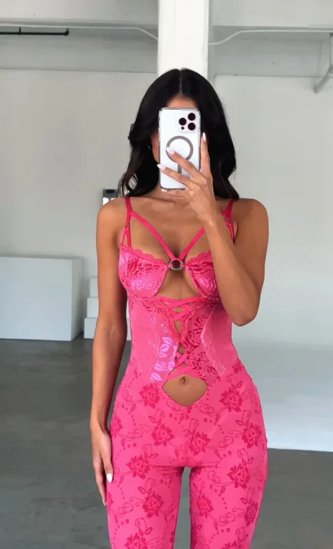 AVALON JUMPSUIT PINK sold by Outcast Clothing