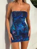 SANGRIA MINI DRESS COBALT COBRA sold by Outcast Clothing