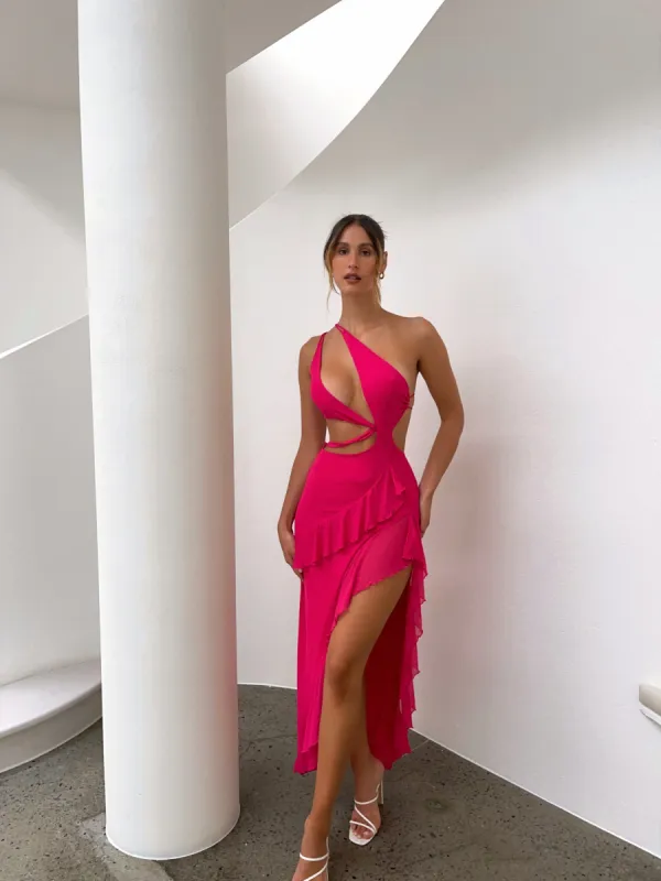 NIKKI MAXI DRESS HOT PINK - OUTCAST EXCLUSIVES sold by Outcast Clothing