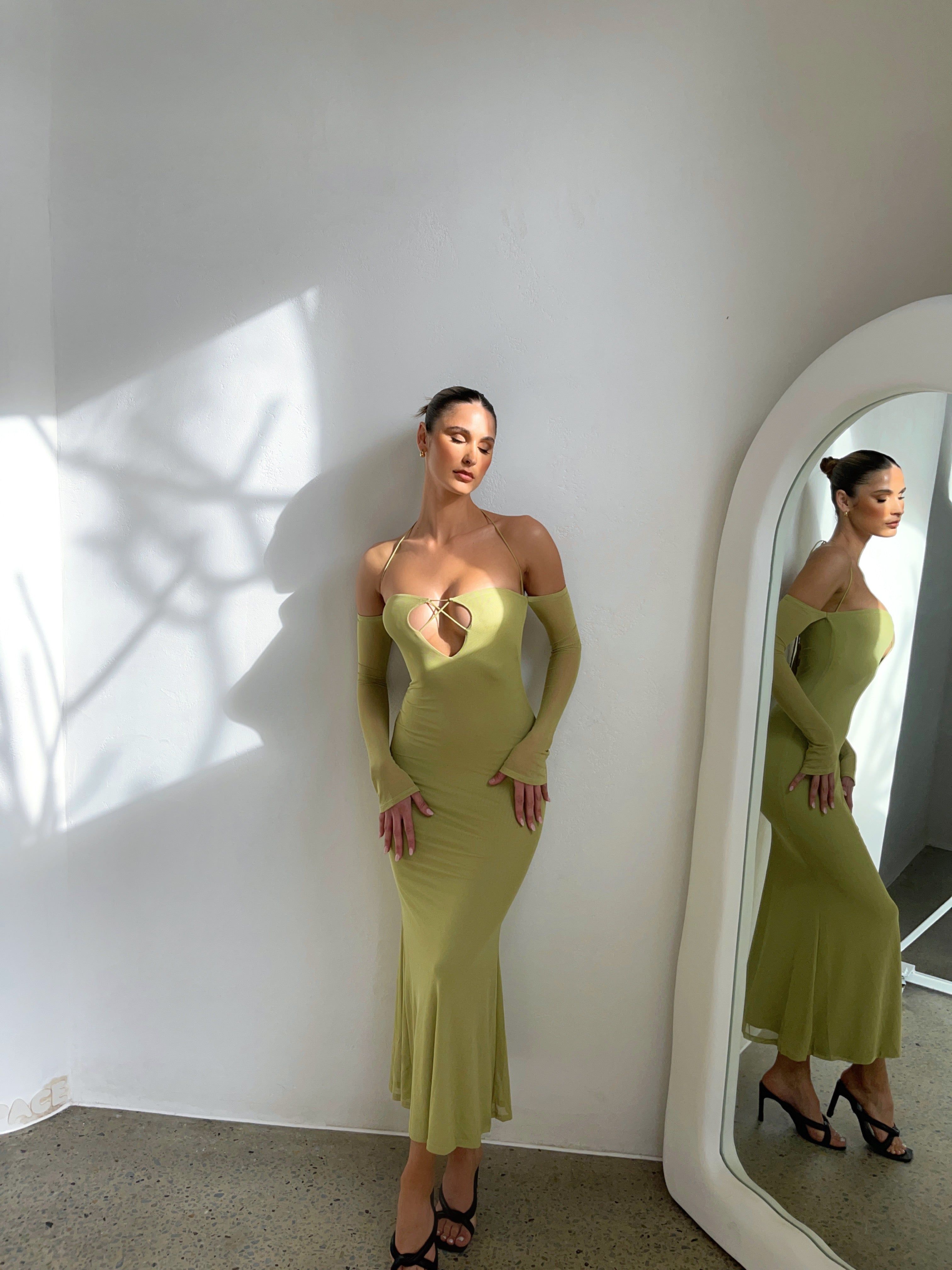 LILA MAXI DRESS SAGE - OUTCAST EXCLUSIVES sold by Outcast Clothing