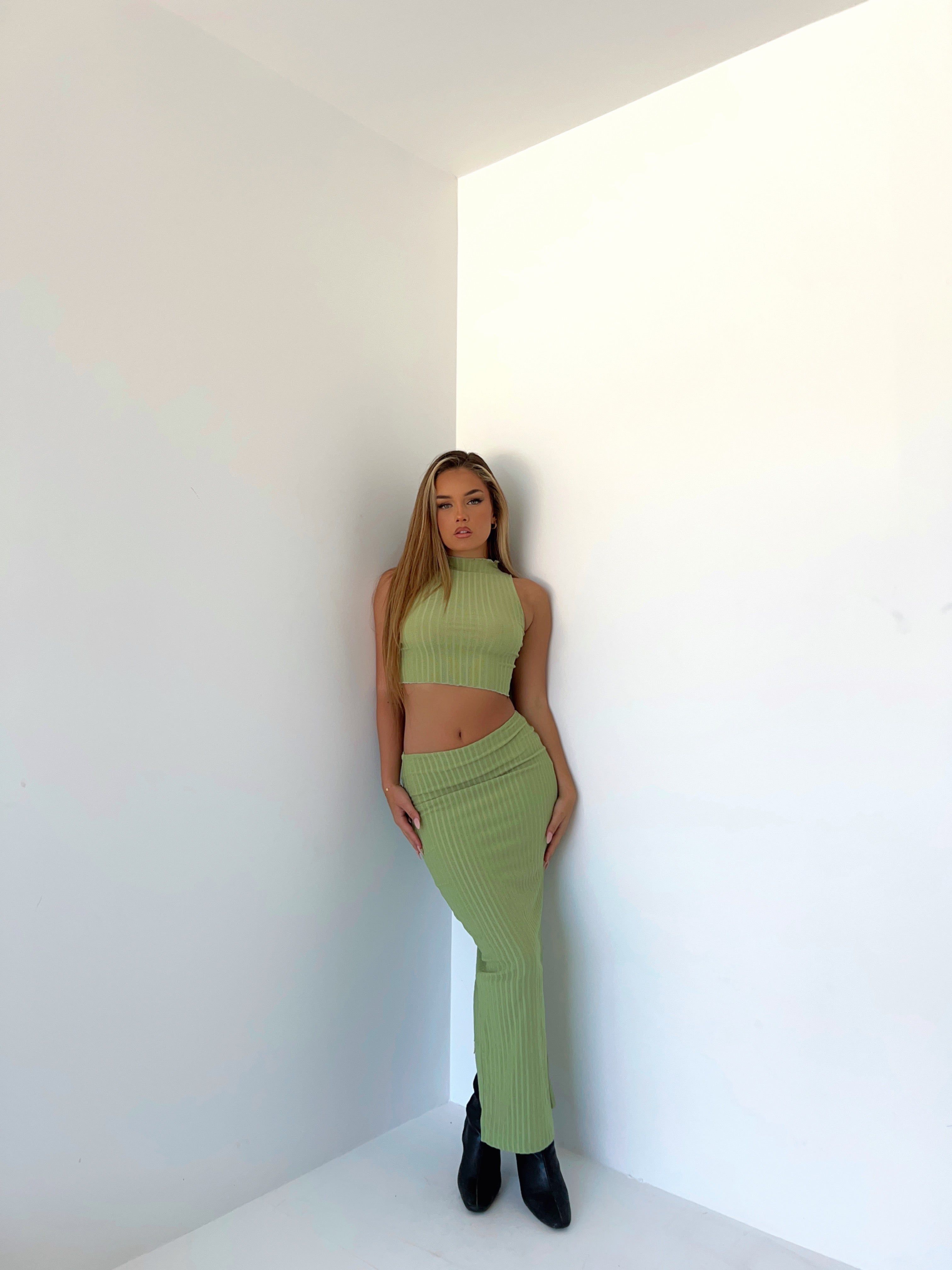 EVEN START CROP TOP KHAKI - OUTCAST EXCLUSIVES sold by Outcast Clothing