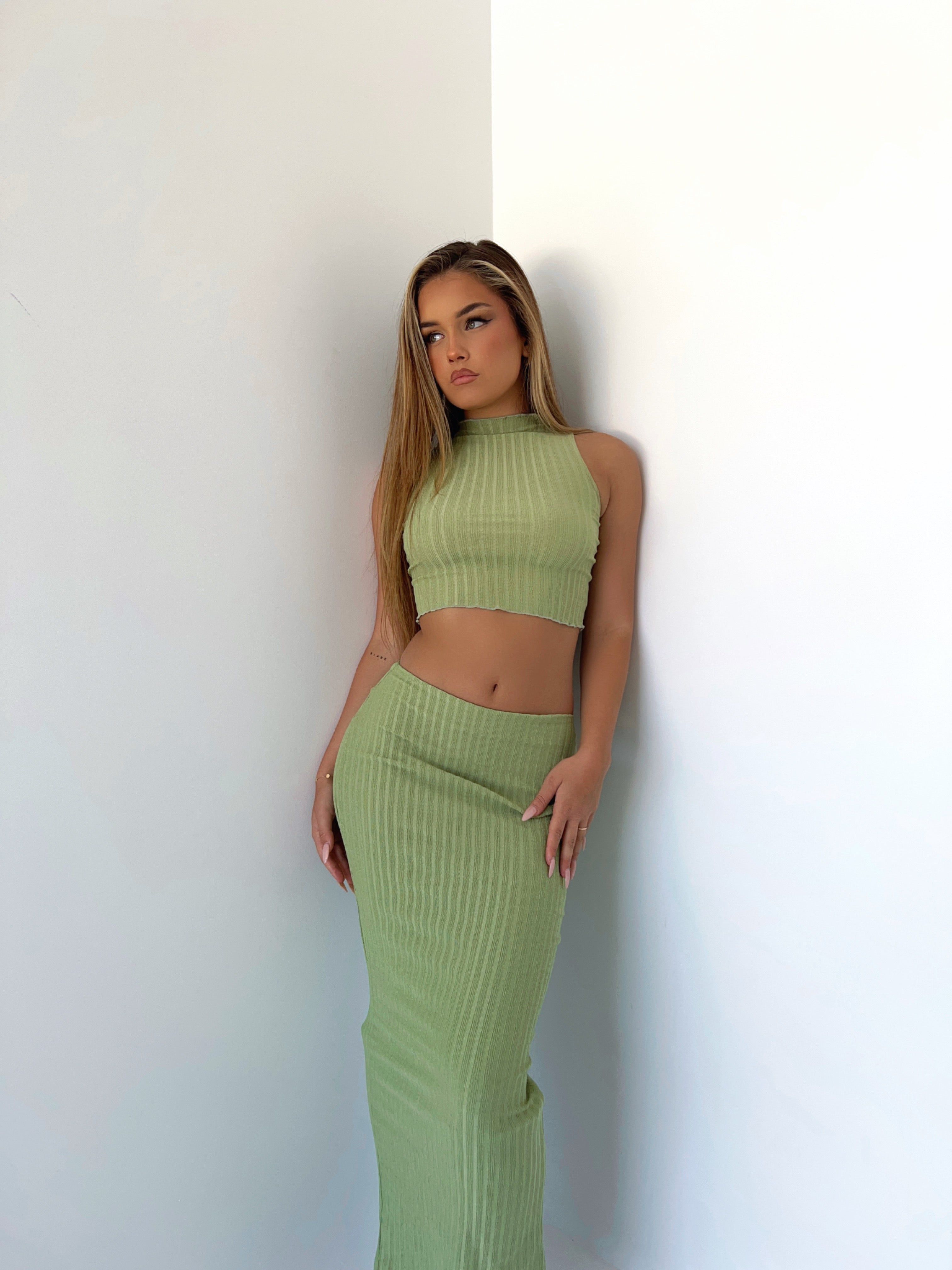 EVEN START CROP TOP KHAKI - OUTCAST EXCLUSIVES sold by Outcast Clothing product image thumbnail 2