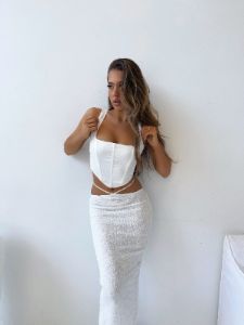 ALIONA BUSTIER CROP TOP WHITE - OUTCAST EXCLUSIVES sold by Outcast Clothing