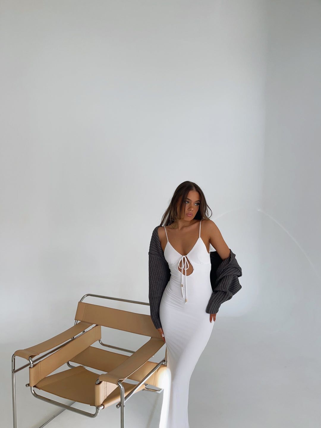 WINDSOR KNIT SHRUG CHARCOAL GREY - OUTCAST EXCLUSIVES sold by Outcast Clothing product image thumbnail 2