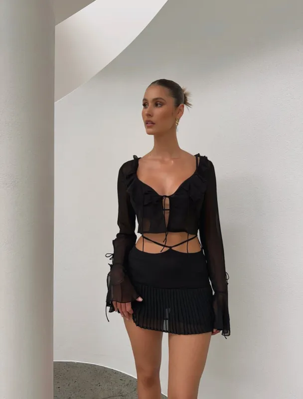 TARA CROP TOP BLACK sold by Outcast Clothing