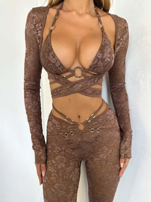 BISOU TOP MOCHA sold by Outcast Clothing