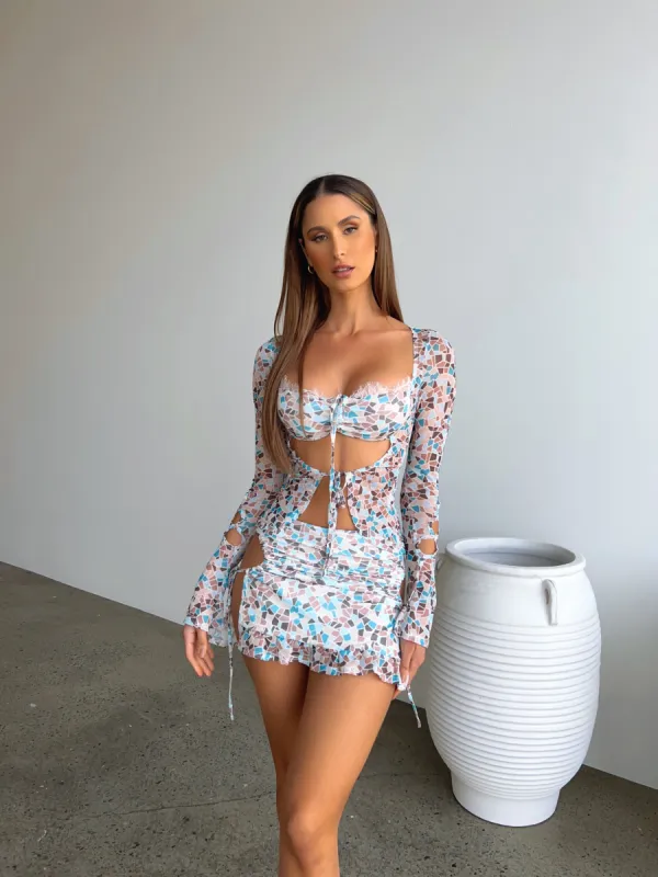 ROSALIE CROP TOP PRINT - OUTCAST EXCLUSIVES sold by Outcast Clothing