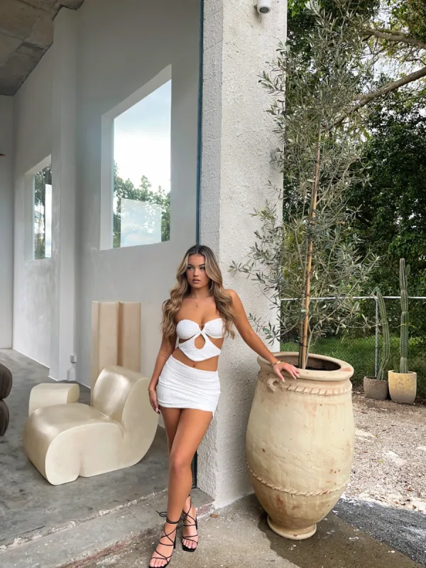NATALIE CROP TOP WHITE - OUTCAST EXCLUSIVES sold by Outcast Clothing