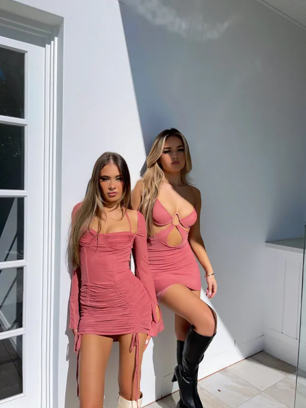 EMILEE MINI DRESS PINK - OUTCAST EXCLUSIVES sold by Outcast Clothing