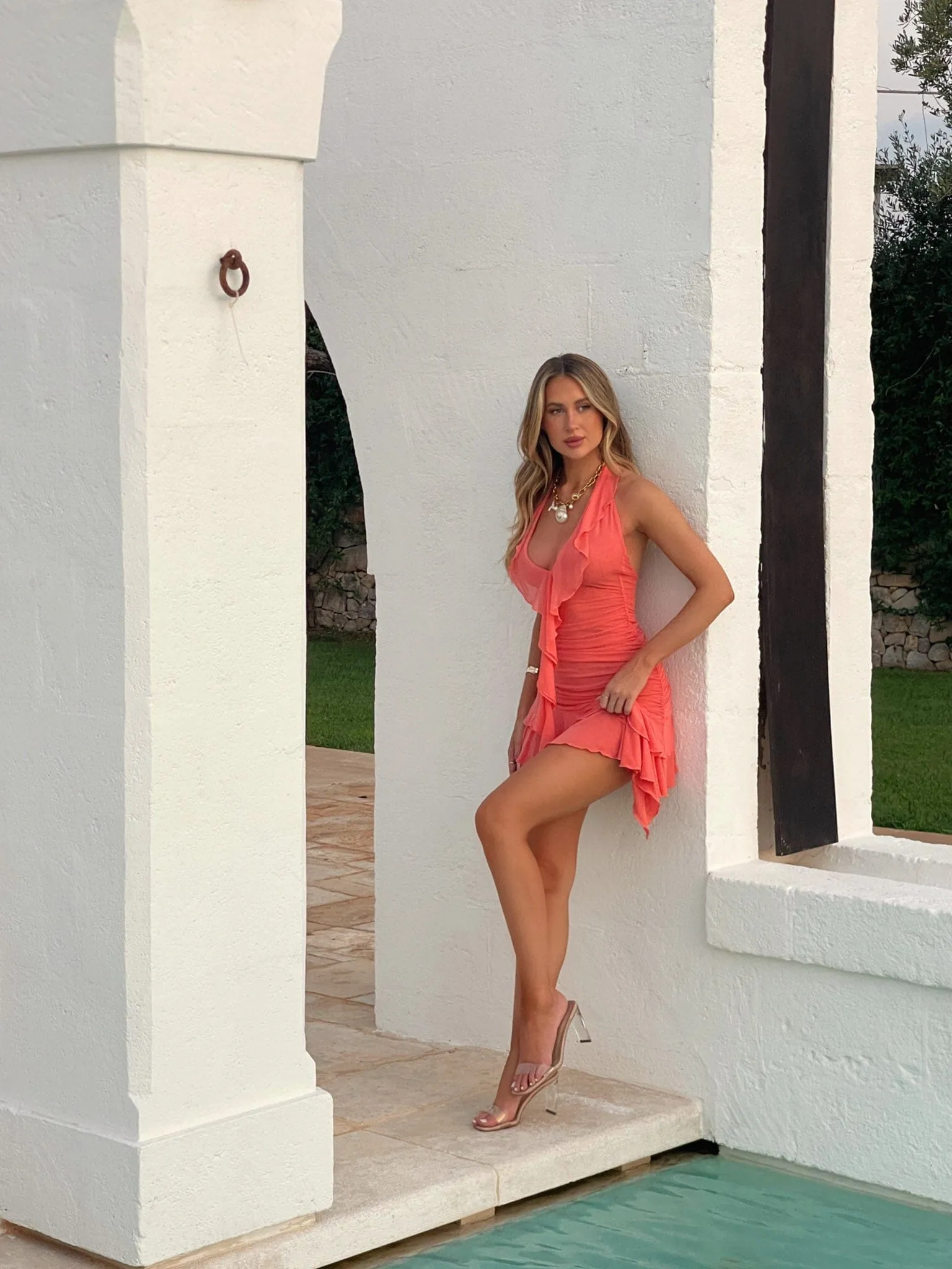 ANNIKA MINI DRESS PEACH | Parallel