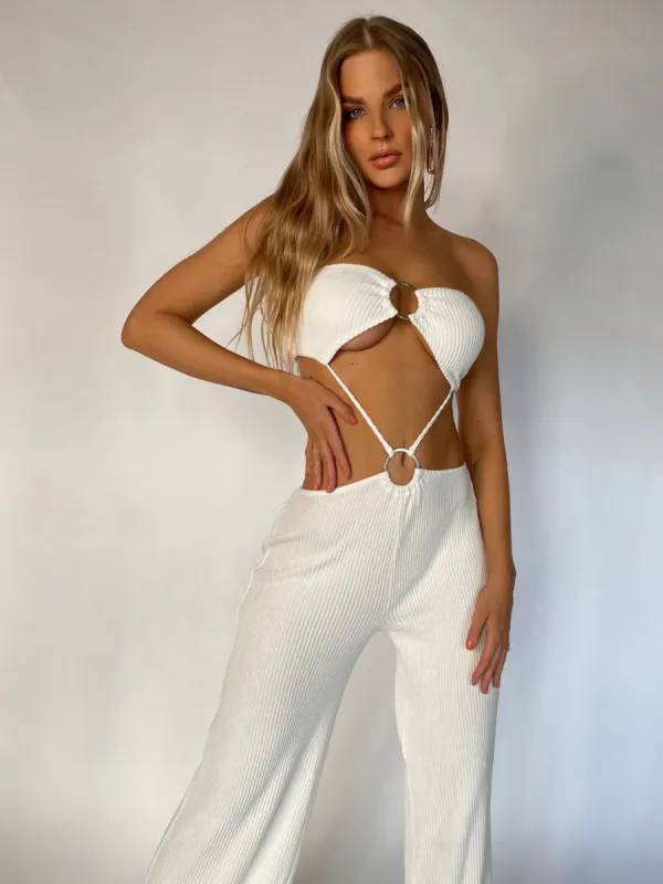 KAYLEE JUMPSUIT WHITE - OUTCAST EXCLUSIVES sold by Outcast Clothing