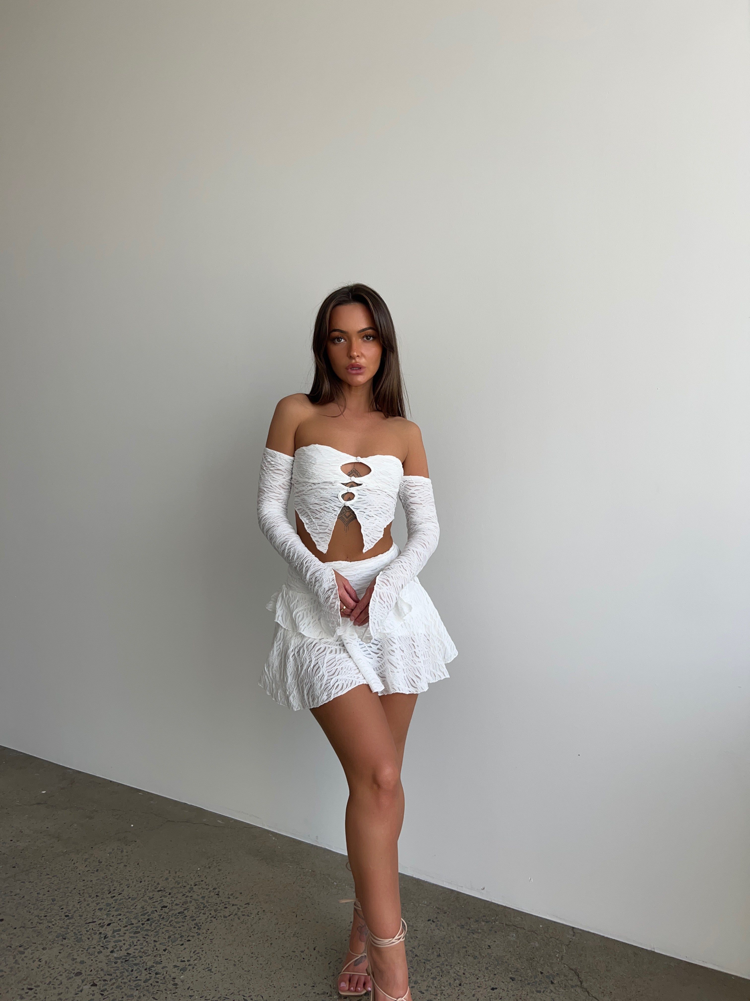 ALICE CROP TOP WHITE - OUTCAST EXCLUSIVES sold by Outcast Clothing product image thumbnail 3