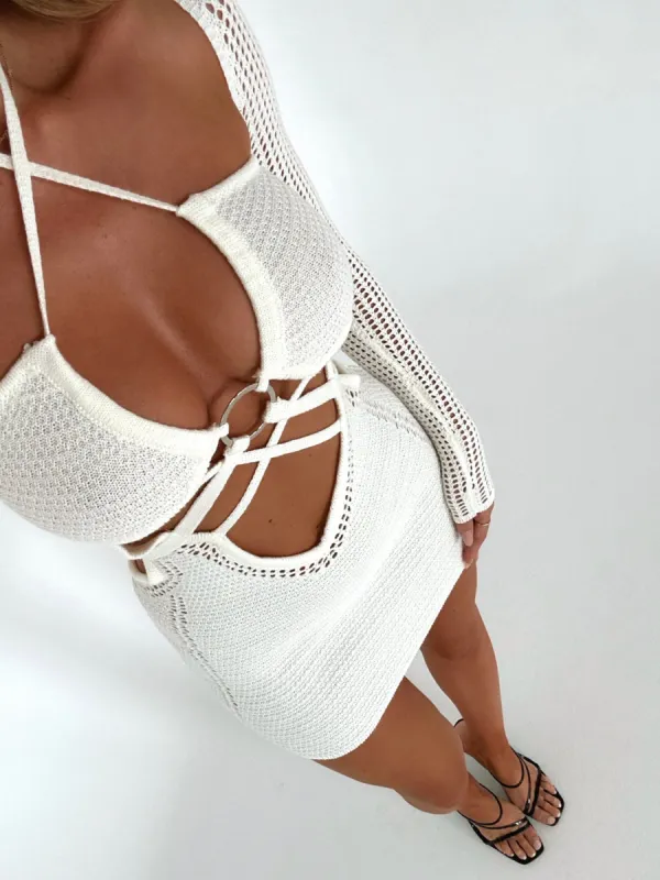 DELANEY MINI DRESS CREAM sold by Outcast Clothing