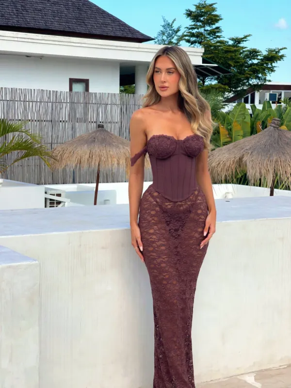 ZANA MAXI DRESS DARK MAUVE sold by Outcast Clothing