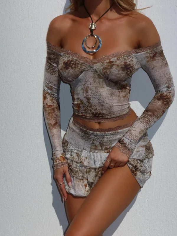 EMERSON LONG SLEEVE TOP KALAHARI sold by Outcast Clothing