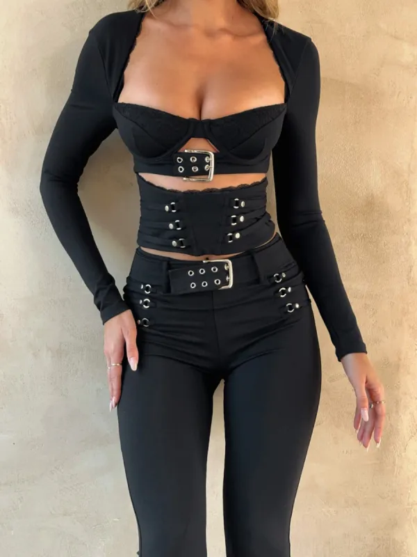 CLEMENT LONG SLEEVE TOP BLACK sold by Outcast Clothing