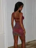 BONJOUR MINI DRESS BURGUNDY sold by Outcast Clothing