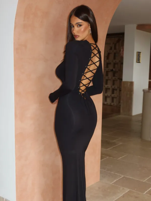 MONI MAXI DRESS BLACK sold by Outcast Clothing