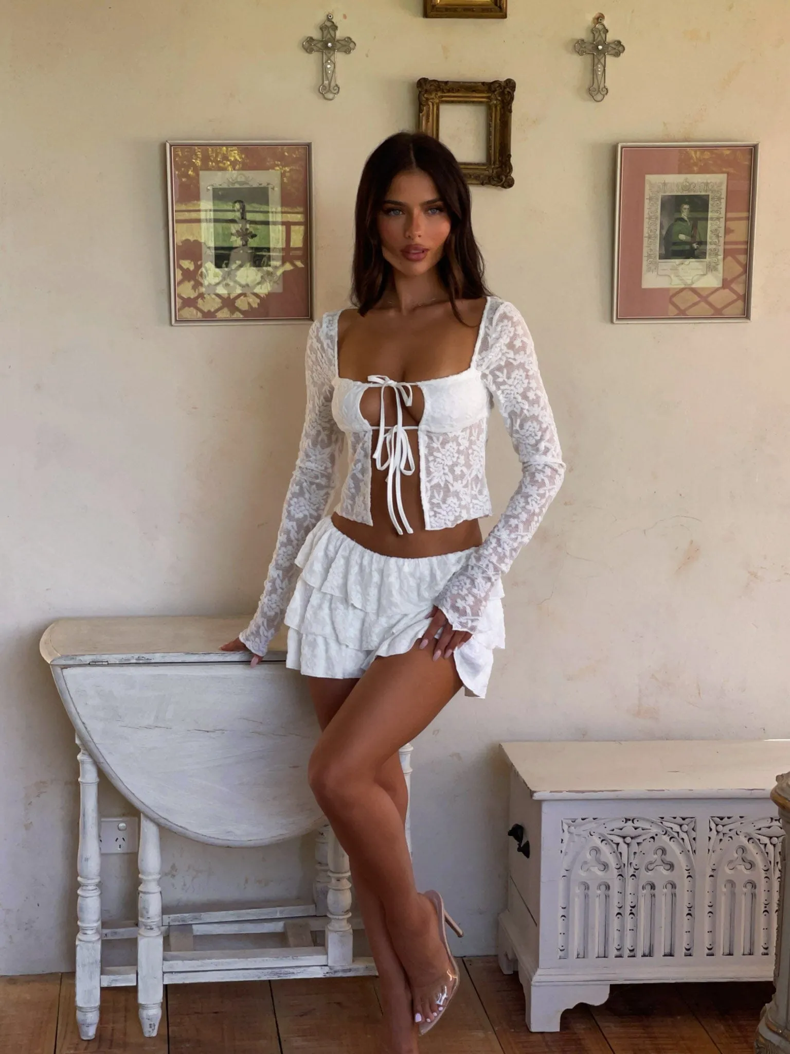 SYLVIA MINI SKIRT WHITE sold by Outcast Clothing product image thumbnail 2