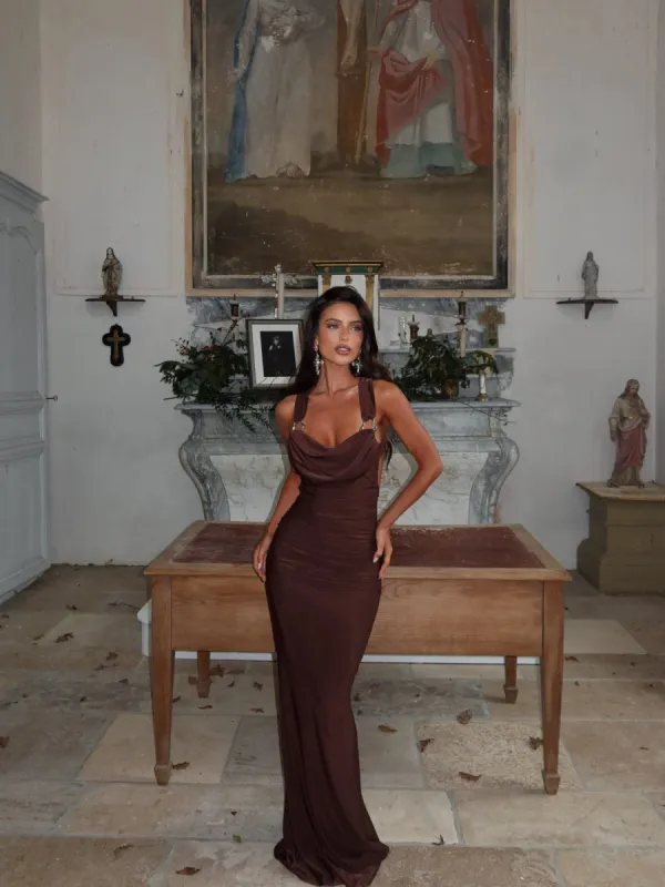 PRIA MAXI DRESS CHOCOLATE sold by Outcast Clothing