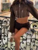 ASTRIDA CROP JACKET CHOCOLATE sold by Outcast Clothing