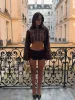 ASTRIDA CROP JACKET CHOCOLATE sold by Outcast Clothing