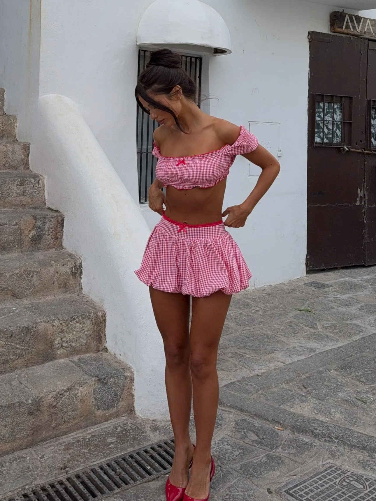 BONNIEE MINI SKIRT RED GINGHAM sold by Outcast Clothing product image thumbnail 2