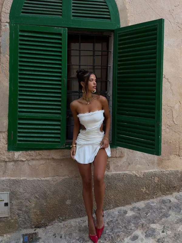 LIU MINI DRESS IVORY sold by Outcast Clothing