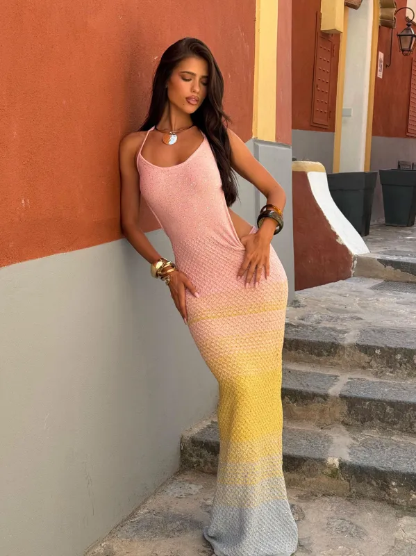 STEVIE MAXI DRESS PINK MULTI sold by Outcast Clothing