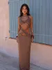 OLIVIERE MAXI DRESS BRONZE sold by Outcast Clothing