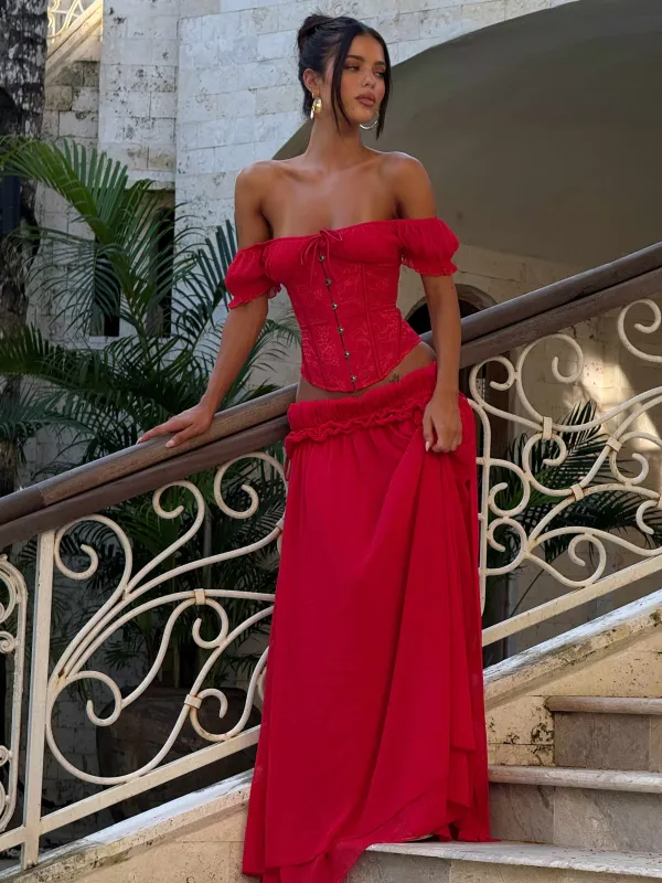 LUBELA CORSET TOP RED sold by Outcast Clothing