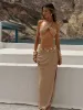 ORIETTA MAXI SKIRT GOLD sold by Outcast Clothing