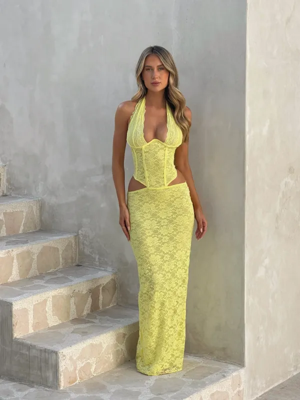 VIDA MAXI DRESS YELLOW sold by Outcast Clothing