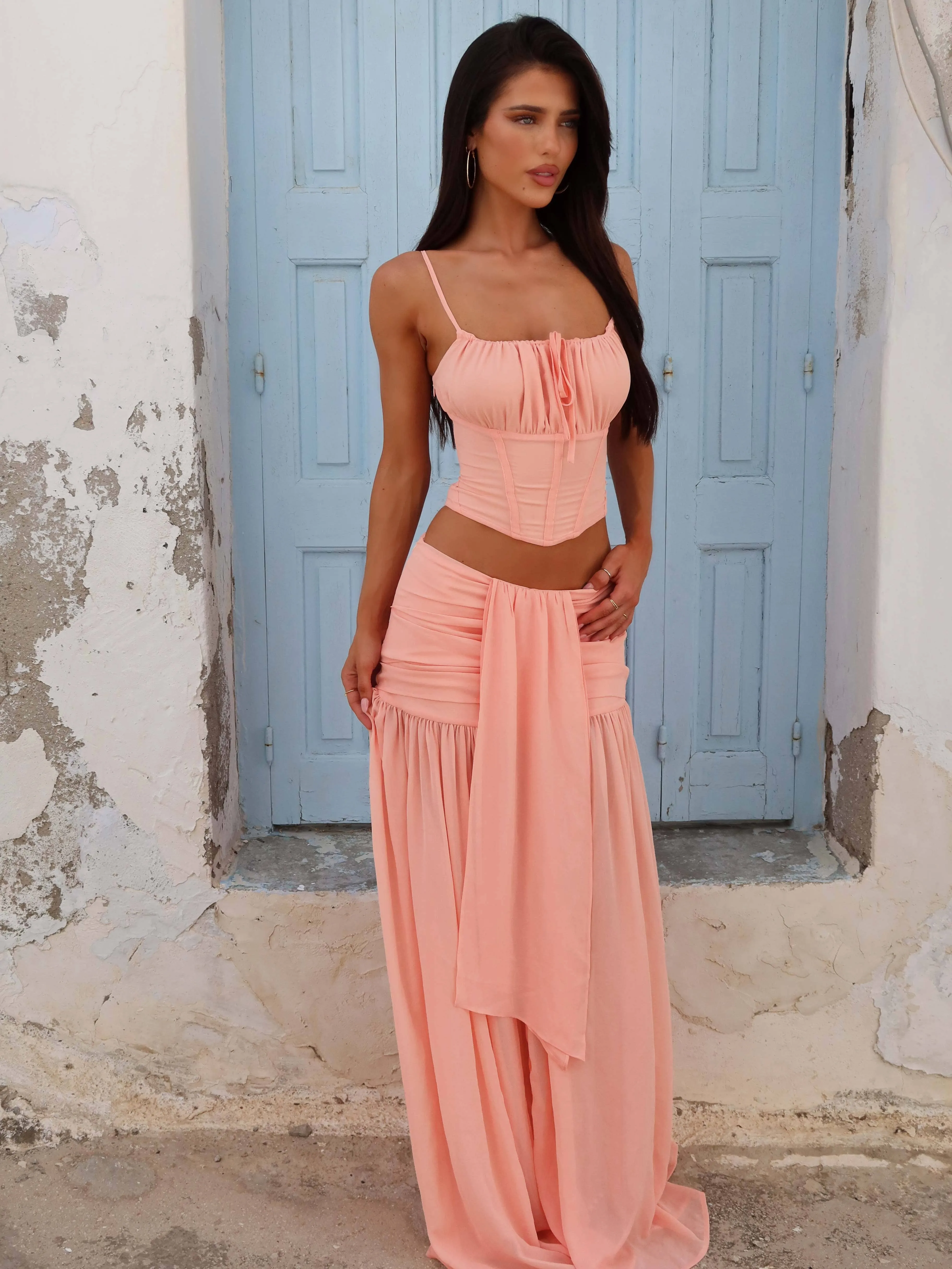 ROSITA MAXI SKIRT CORAL sold by Outcast Clothing