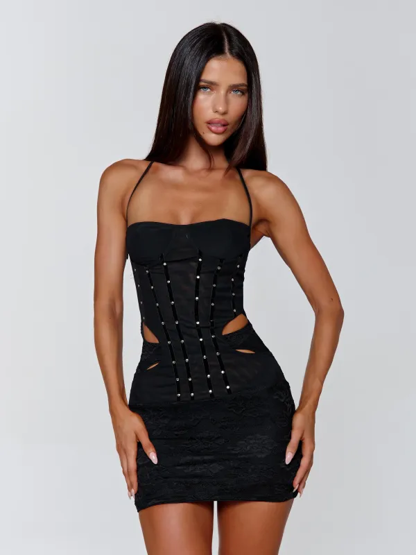 CELESTINE MINI DRESS BLACK sold by Outcast Clothing