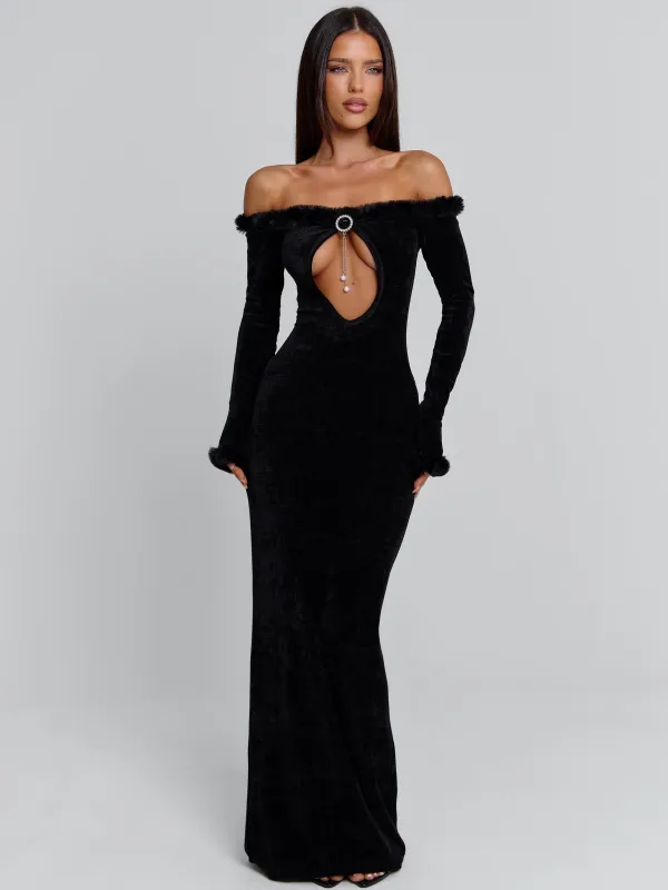 SENRAH MAXI DRESS BLACK made by Outcast Clothing