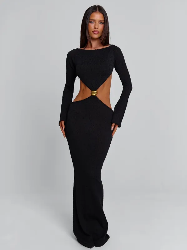 TOVA MAXI DRESS BLACK made by Outcast Clothing