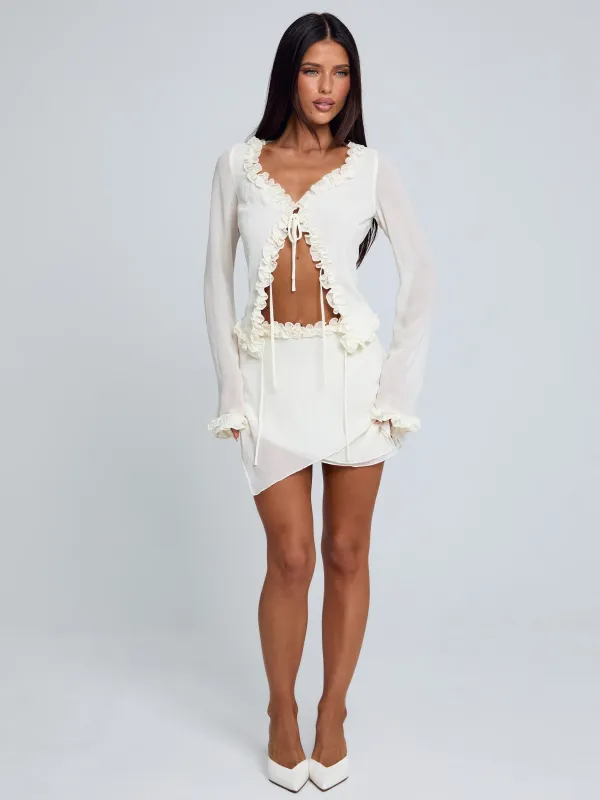 MAE MINI SKIRT IVORY sold by Outcast Clothing
