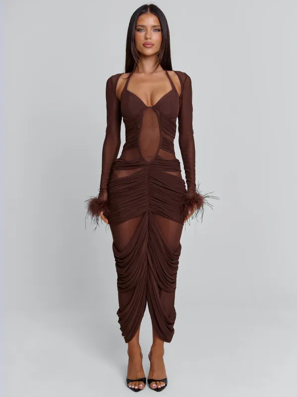 CHERREY MAXI DRESS CHOCOLATE sold by Outcast Clothing
