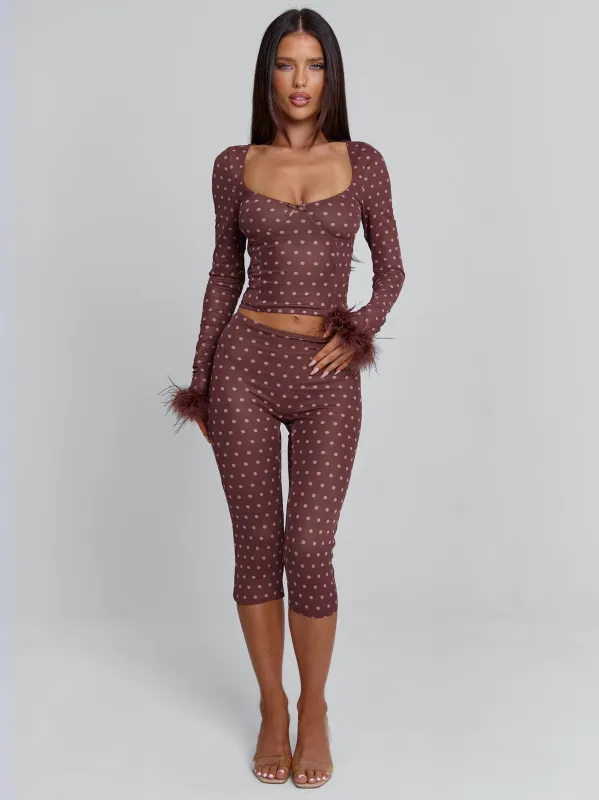 MAHRIA PANT BROWN POLKA DOT sold by Outcast Clothing