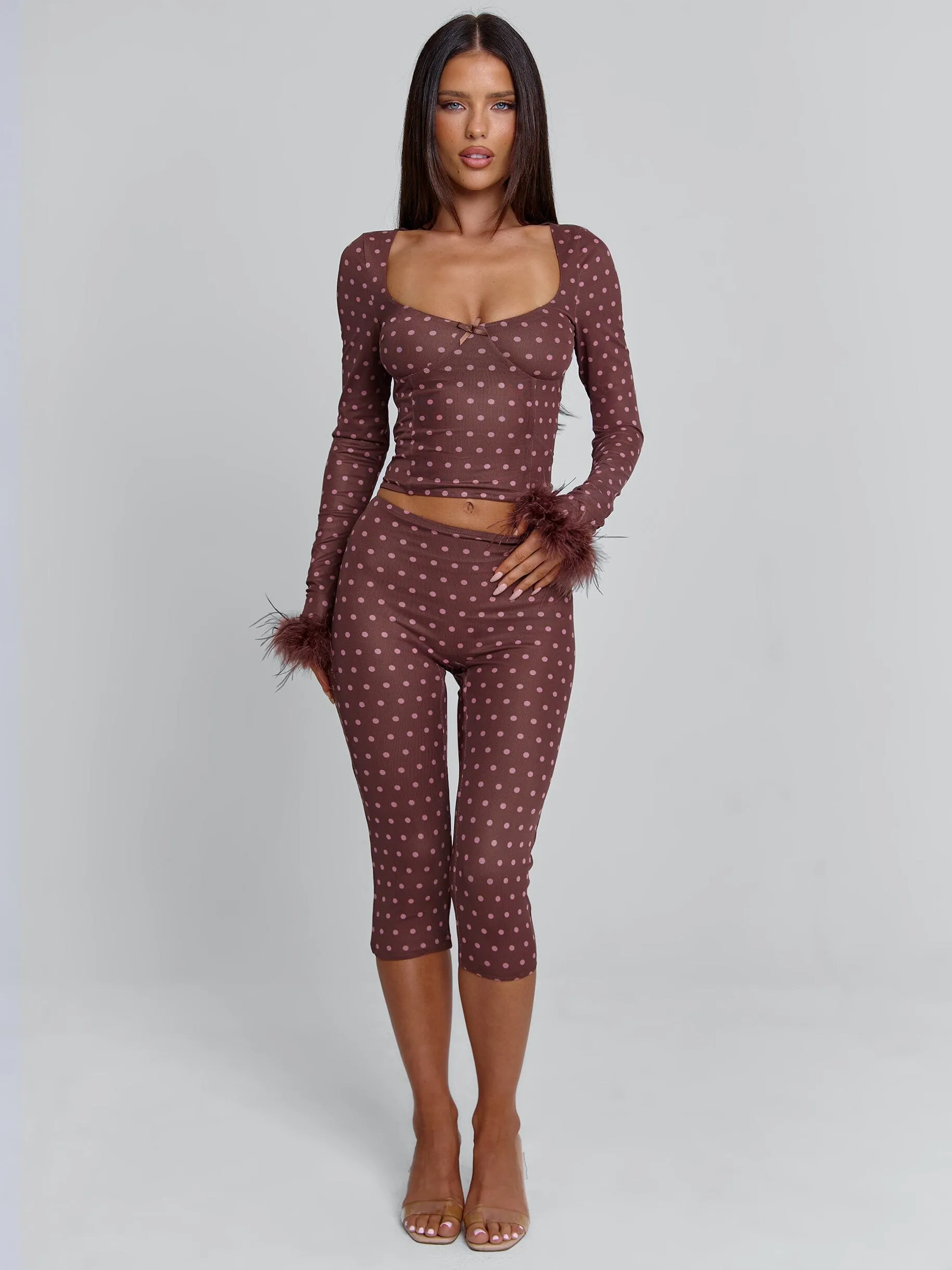 MAHRIA PANT BROWN POLKA DOT sold by Outcast Clothing