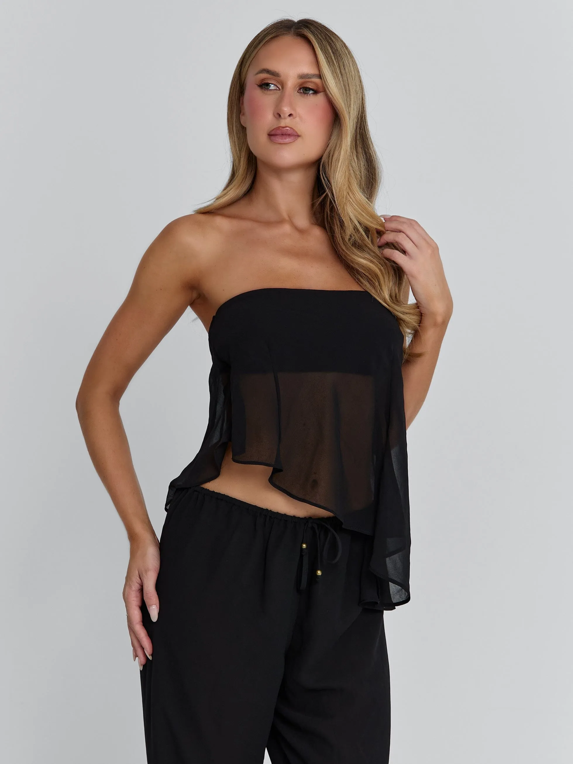 CLOVELLY TOP BLACK sold by Outcast Clothing