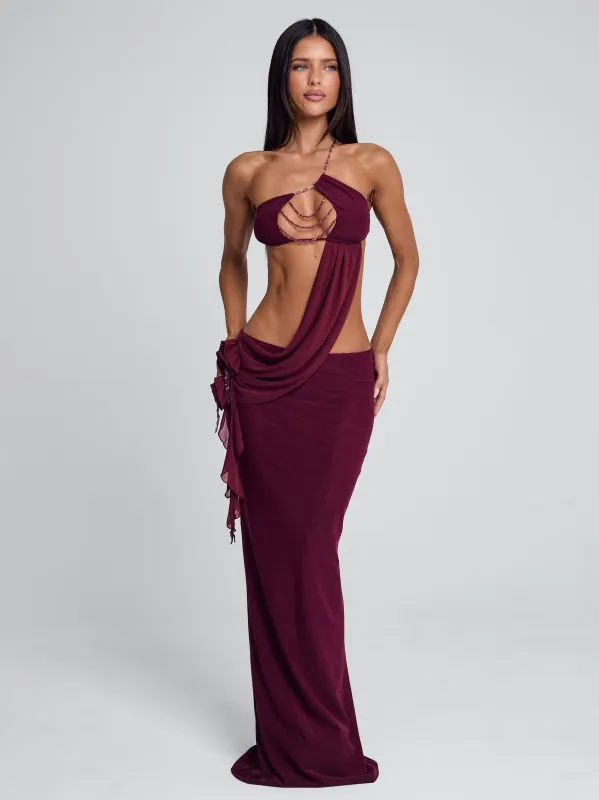 RAER MAXI DRESS BURGUNDY sold by Outcast Clothing