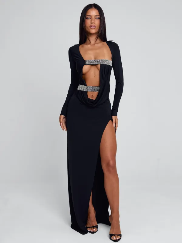 SOLVIA MAXI DRESS BLACK made by Outcast Clothing